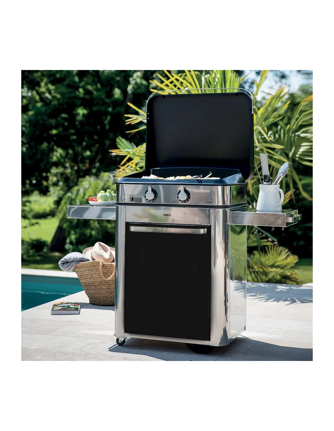 COMBO PLANCHA ENOSIGN GAZ 65 NOIR + INOX CHARIOT & CAPOT 3 COMBO PLANCHA ENOSIGN GAZ 65 NOIR + INOX CHARIOT & CAPOT