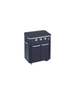COMBO PLANCHA ENOSIGN GAZ 80 BLEU NAVY CHARIOT & CAPOT -camping boutique combo plancha enosign gaz 80 bleu navy capot 2