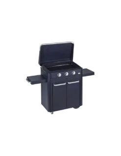 COMBO PLANCHA ENOSIGN GAZ 80 BLEU NAVY CHARIOT & CAPOT -camping boutique combo plancha enosign gaz 80 bleu navy capot 4