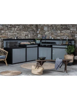CUISINE FORGE ADOUR 5 MODULES AVEC GRILL + PLANCHA + EVIER