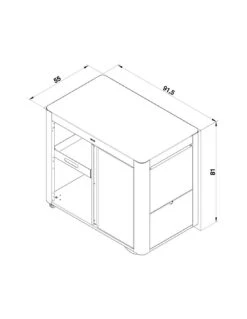 ENO DESSERTE ACHILLE GRIS CARGO VERSION AVEC PORTE 4 ROULETTES