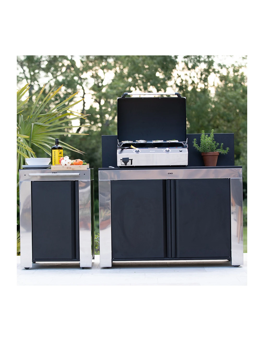 ENO Meuble FELIX Inox Et Noir 6 ENO Meuble FELIX Inox Et Noir – Image 4