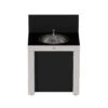 MODULE EVIER POUR CUISINE ENO INOX ET NOIR -camping boutique modulo a monter evier hpl inox porte noire