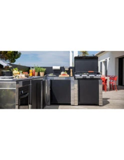 MODULO PLANCHA POUR CUISINE ENO INOX ET NOIR 9 MODULO PLANCHA POUR CUISINE ENO INOX ET NOIR -camping boutique modulo a monter plancha hpl inox et porte noire 3