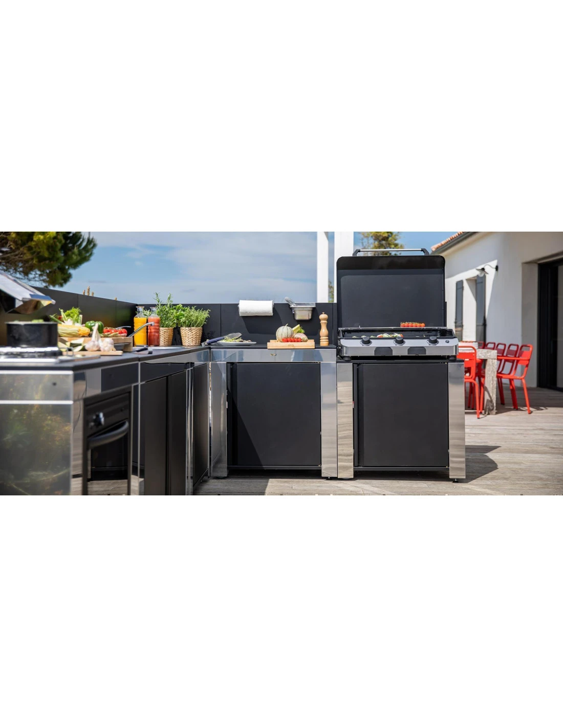 MODULO PLANCHA POUR CUISINE ENO INOX ET NOIR 6 MODULO PLANCHA POUR CUISINE ENO INOX ET NOIR – Image 4