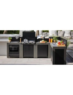 MODULO FOUR ET PLAQUE GAZ POUR CUISINE ENO GRIS CARGO -camping boutique modulo cuisiniere four plaque gris 1