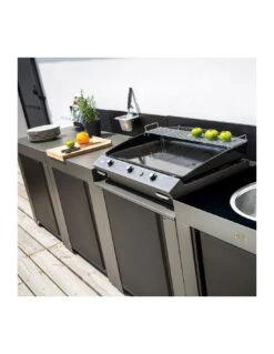 MODULE PLANCHA POUR CUISINE ENO GRIS CARGO -camping boutique modulo plancha a poser acier module cuisine d exterieur eno 2