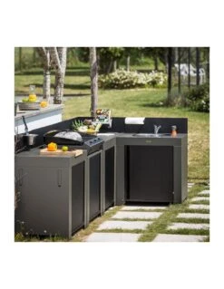 MEUBLE PLAN DE TRAVAIL POUR CUISINE ENO GRIS CARGO -camping boutique modulo standard acier plan de travail cuisine d exterieur eno 4