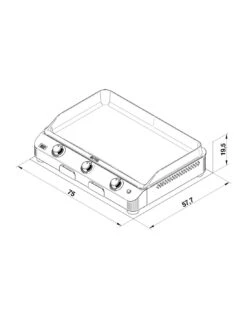 PLANCHA FUSION GAZ 75 GRIS CARGO ENO 3 BRÛLEURS -camping boutique plancha fusion gaz 75 gris cargo eno 3 bruleurs 2
