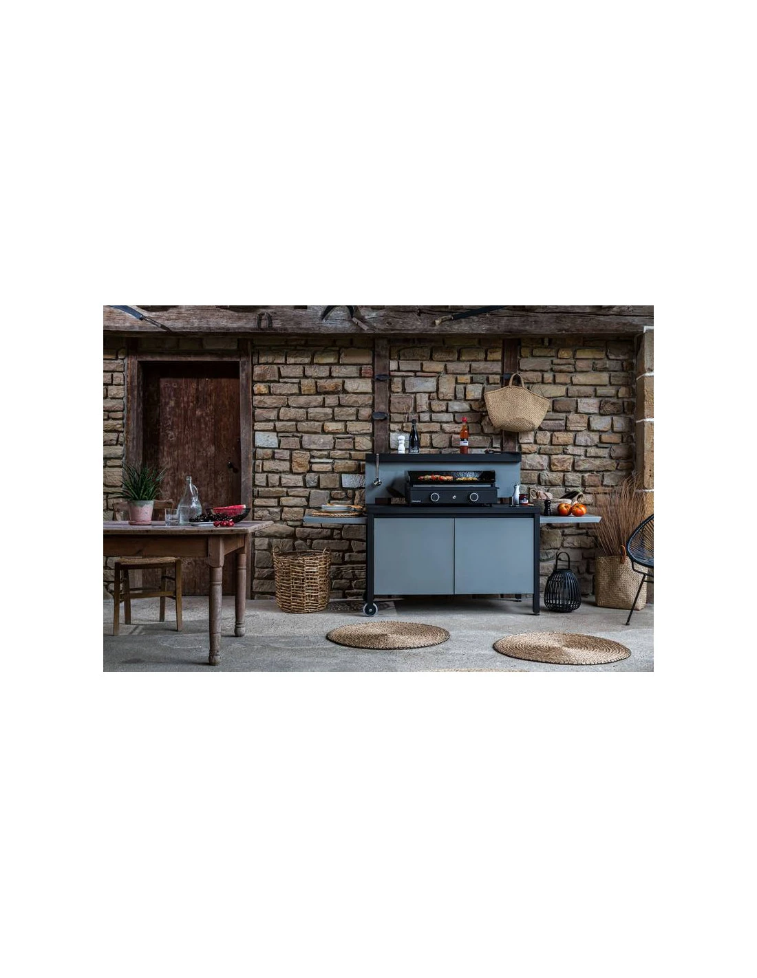 Table Roulante Avec Crédence Fermée Forge Adour 4 Table Roulante Avec Crédence Fermée Forge Adour – Image 2